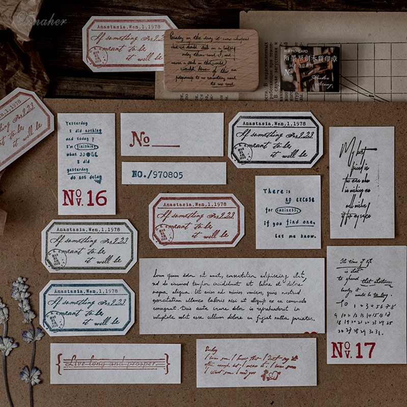 Retro perus englanninkielinen teksti kollokaatio koristeleima puiset kumileimat scrapbooking-paperitavarat askartelu standardi leima