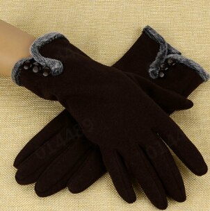 Women's Gloves Touch Screen Gloves Double thick Plush Wrist Women Driving Gloves Winter Ladies Warm Gloves Driving Ski Glove YA: B