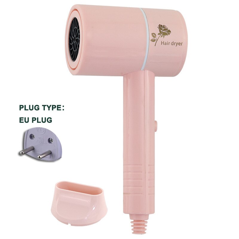 Hair dryer household big fan hair dryer and cold hair dryer portable hair dryer diffuser constant: Pink   European standard adapter