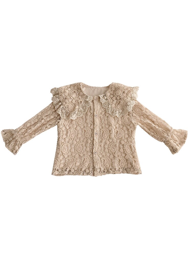 Lente-item meisjespak inclusief kanten shirt + rok 2 stuks per set