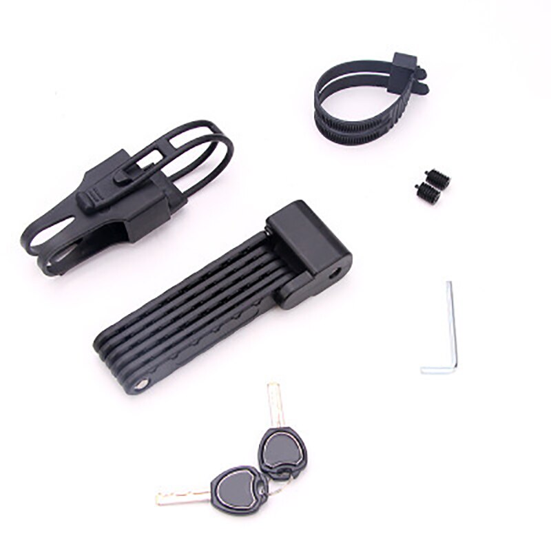 Folding Bicycle Lock Steel Portable Bike Lock Security Cable Locks Anti-Theft Combination Mountain Riding Tools Electric Car
