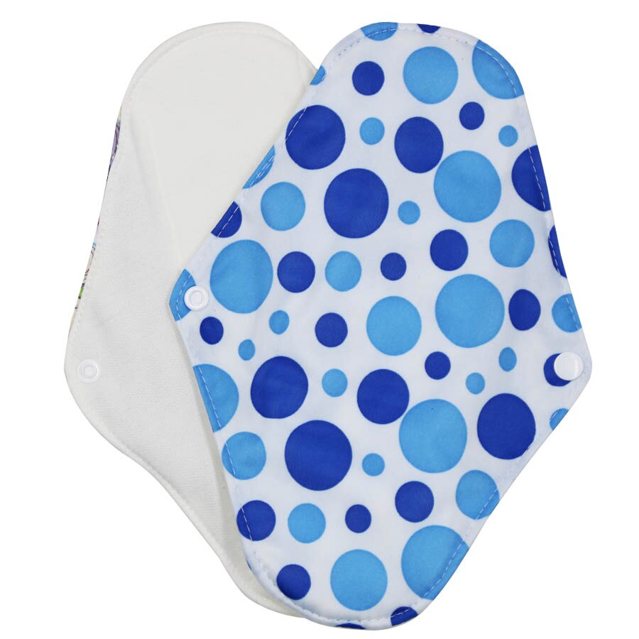 [usurpon] 5 st 18*25cm tvättbara mensskydd i tyg med bindor i bambu bomull menstruationsskydd återanvändbara bindor: A30-1