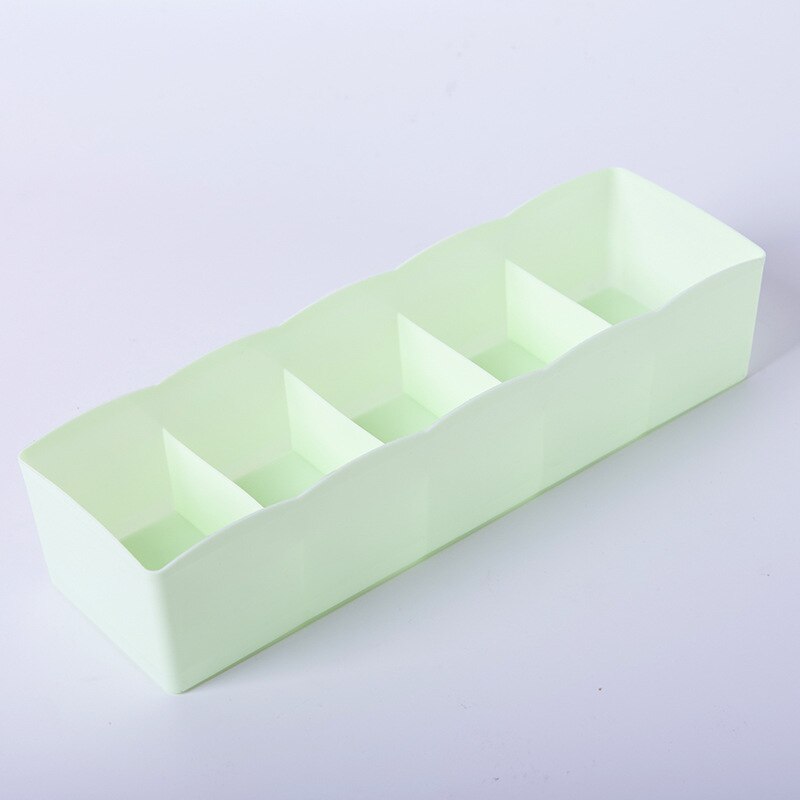 5 Compartment Multi-Purpose Underwear Bra Tie Drawer Storage Box Clothes Organizer Socks Case for Ties Bedroom: Green
