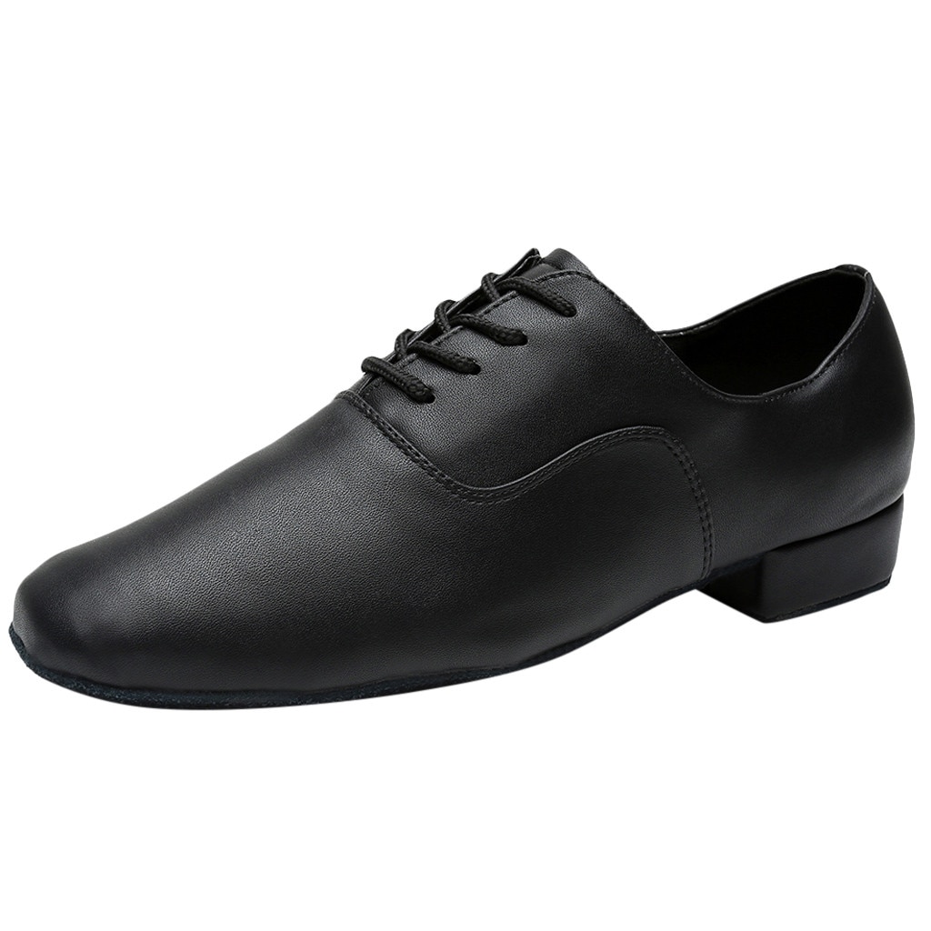 KLV Mens mens dance shoes latin Black Leather Ballroom Morden Latin Jazz Discount Ballroom male Salsa Dance Shoes#3
