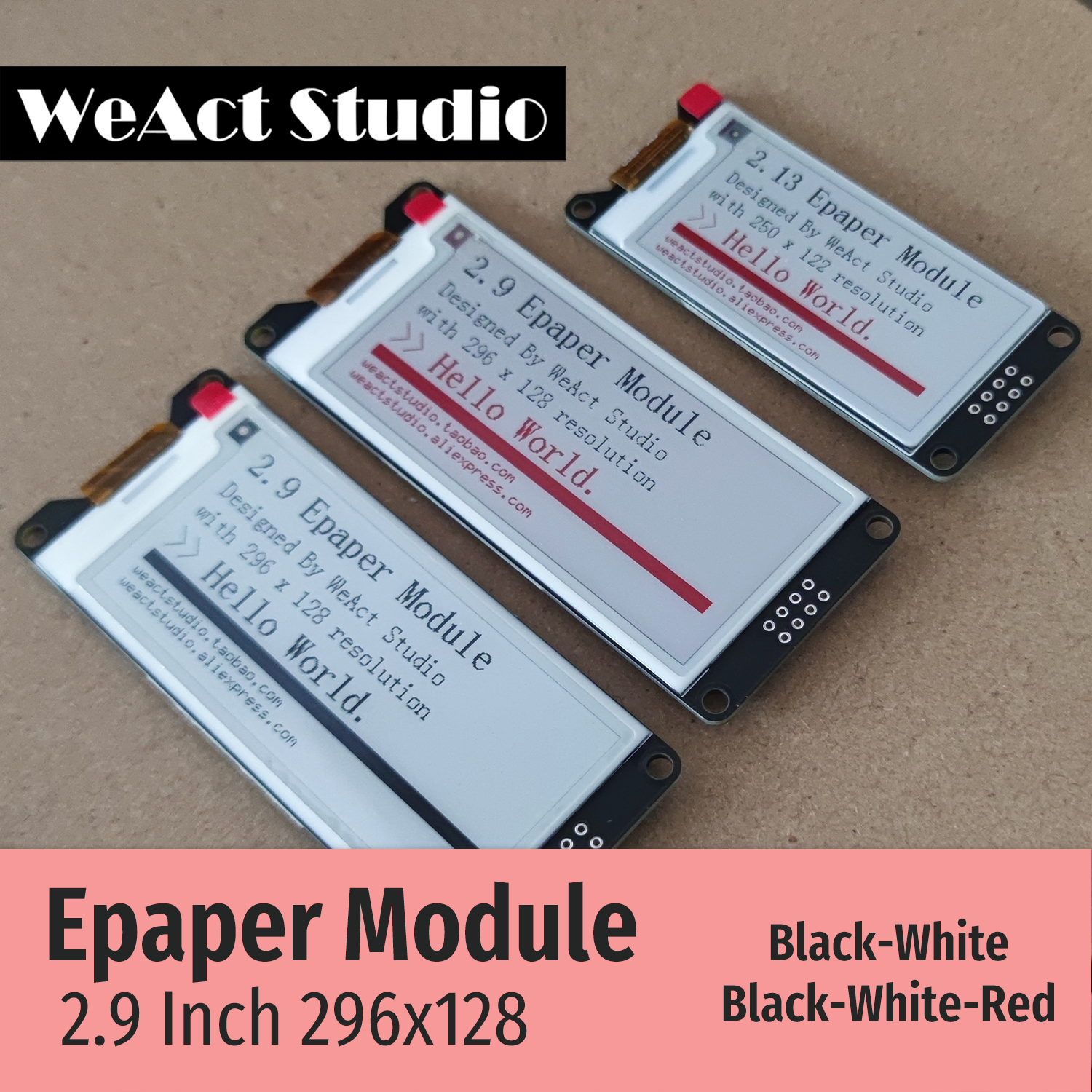 WeAct 2.9'' 2.13" 2.9 2.13 Inch Epaper Module E-paper E-Ink EInk Display Screen SPI Black-White Black-White-Red