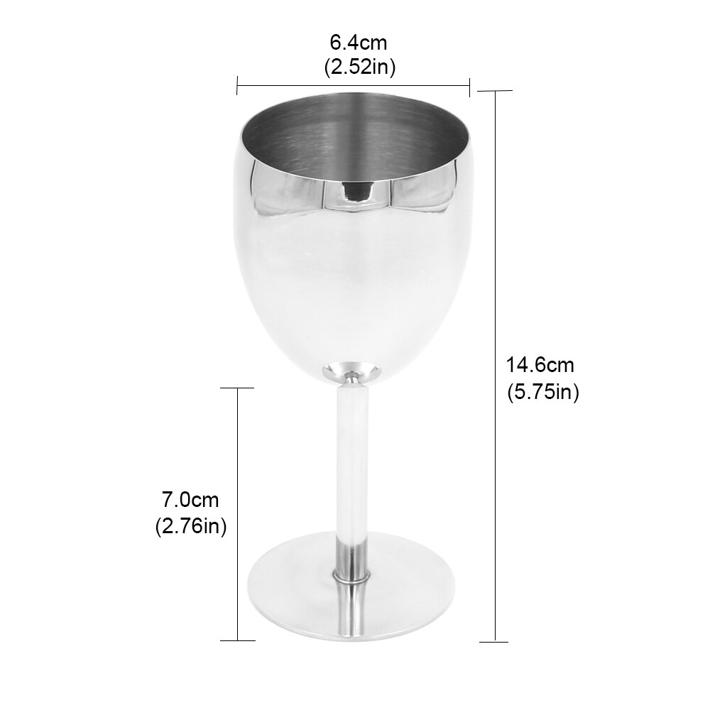 2 Pcs 180 Ml Rvs Wijnglas Drinkbeker Champagne Goblet Bar Keuken Gereedschap Party Restaurant Benodigdheden