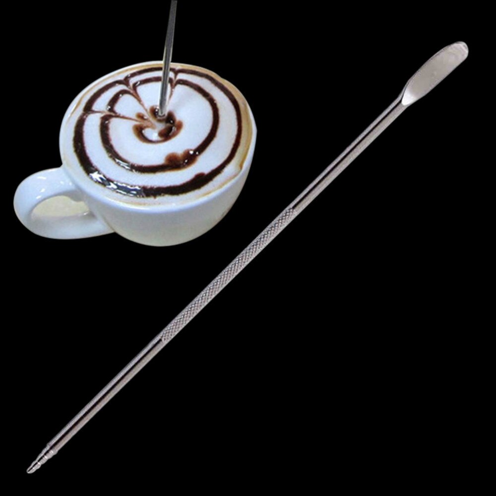 Dekoration pen kunst husholdning køkken cafe værktøj fancy kaffe nål rustfrit stål barista cappuccino latte espresso kaffe