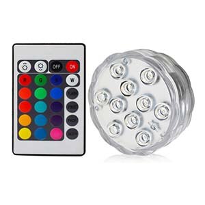 10 LED RGB Onderwater Licht Vijver Dompelpompen IP67 Waterdichte Outdoor Zwembad Licht Battery Operated voor Vaas Wedding Party: Default Title