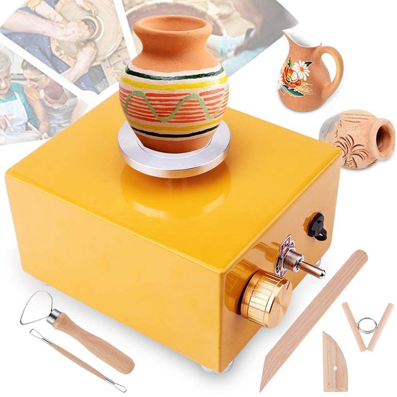 Turntable Pottery Wheel Ceramic Machine DIY Clay Wheel Machine with 3 Mini Mini