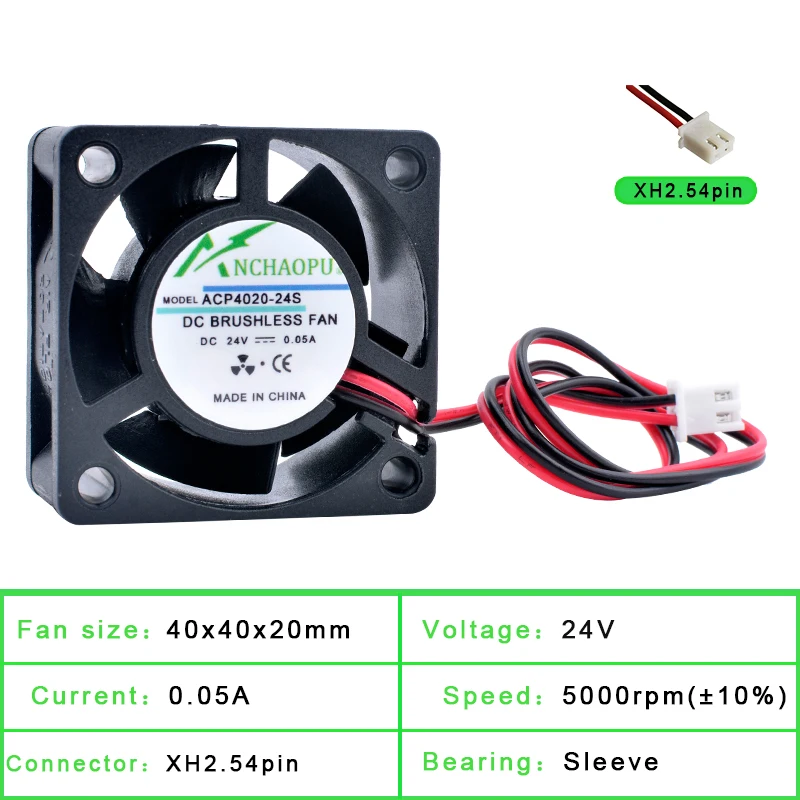 ACP4020 4cm 40mm ventilateur 40x40x20mm DC5V 12V 24V ventilateur de refroidissement pour onduleur routeur onduleur alimentation: GRIS
