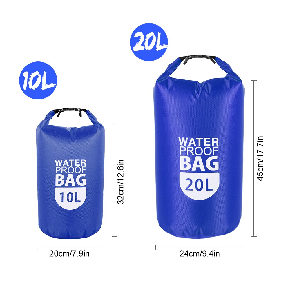 10L/20L PVC Dry Waterproof Floating Bag Roll Top Dry Bag Water Sports Storage Bag Lightweight Dry Sack Swimming Floating Bag