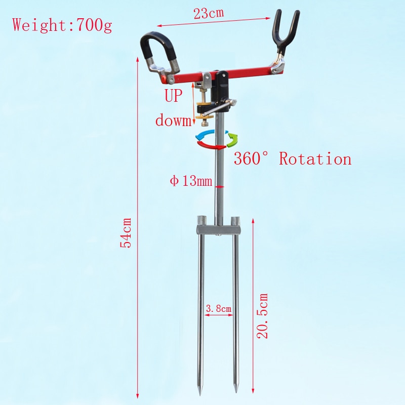 Full metal rod turret support hand rod pole pole dual use rod pole bracket insert fishing rod bracket