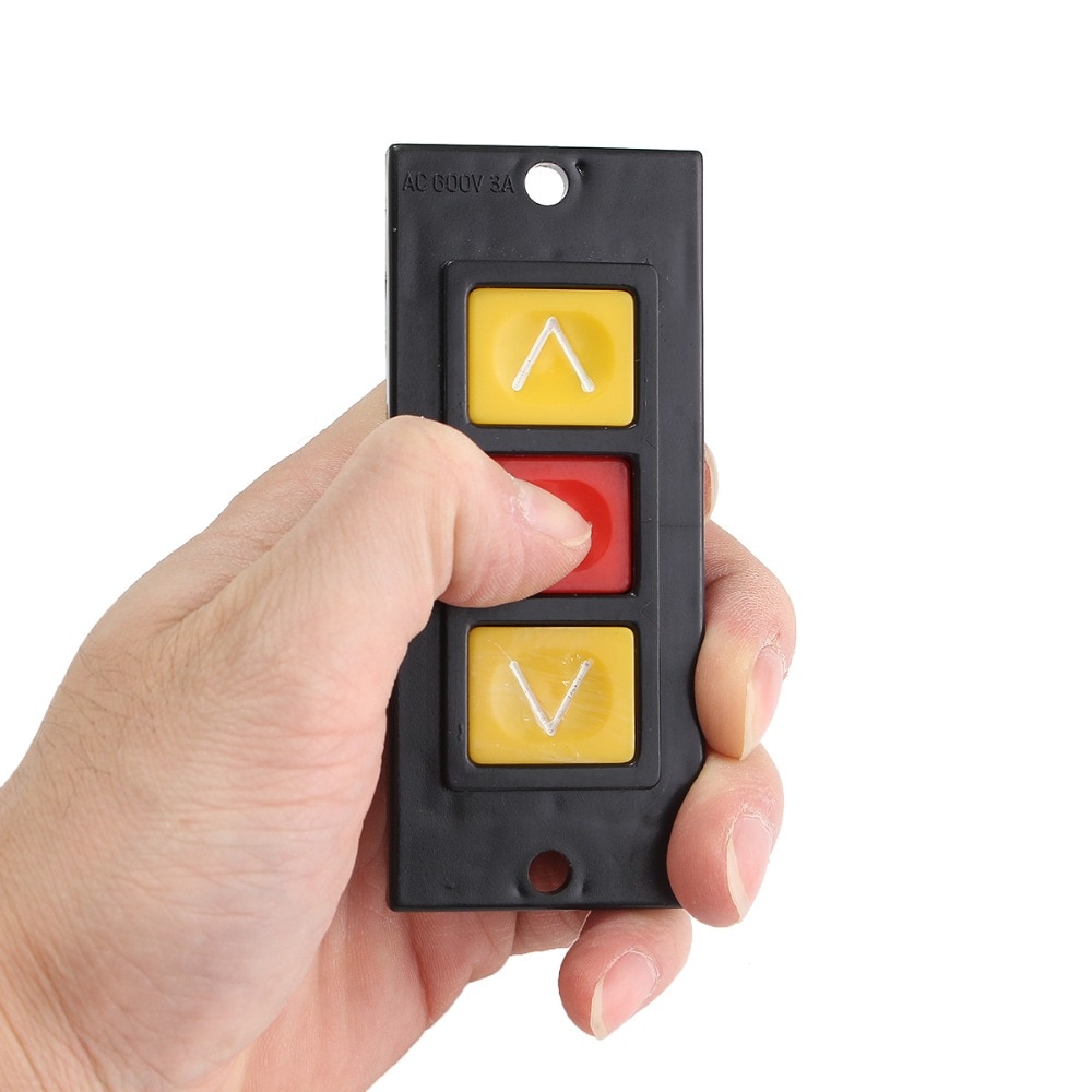Rolling Door Up Down Stop 3 Buttons Black Plastic Housing Push Button Switch