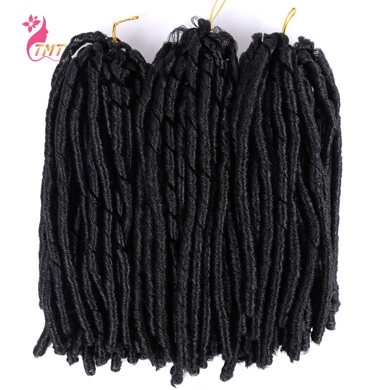 Trenzas de pelo trenzado de ganchillo para mujer, pelo sintético suave de imitación, 14 pulgadas, trenzas de ganchillo Jumbo, extensiones de cabello TMT