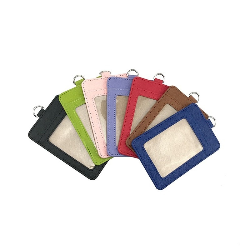 Motekvinner menn pu lær id kredittbankkortholder studenter busskortetui lanyard mannlig besøk dør identitetsmerke kort deksel