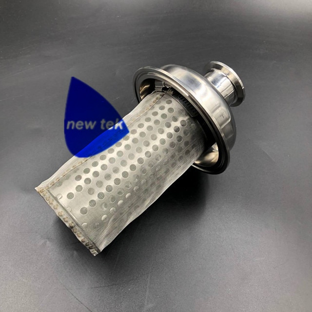 Short 1.5inch Tri Clamp Inline Wort Strainer with 102mm Body Tri Clover