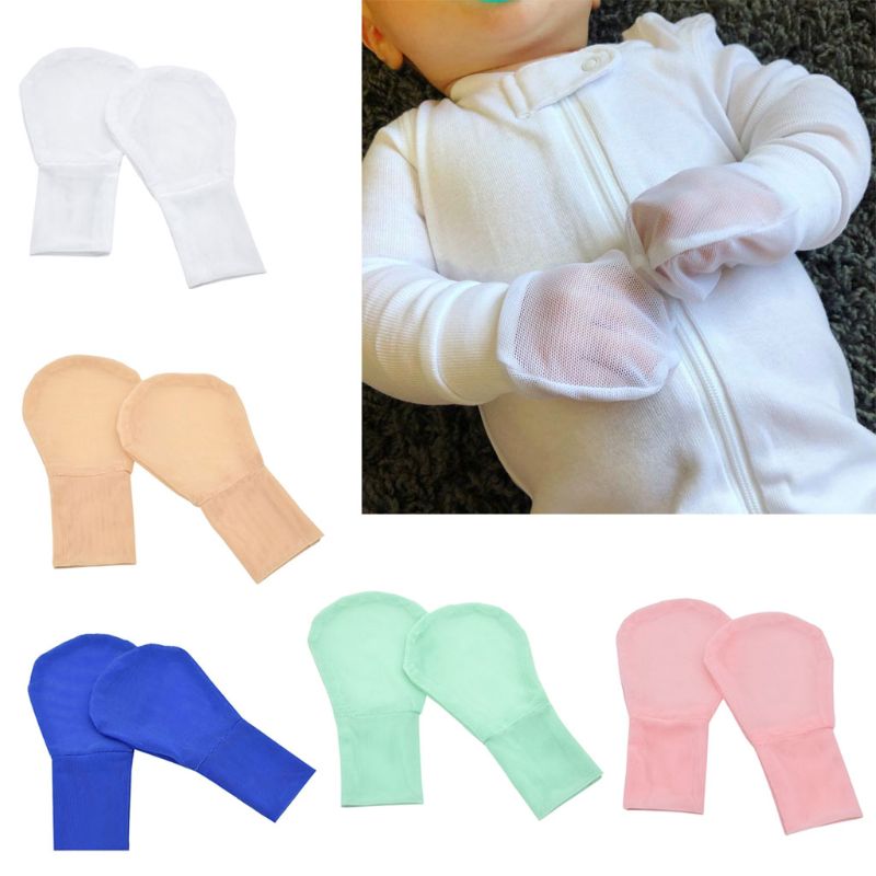 Anti-krab wanten voor pasgeborenen, zomer ademend mesh baby handschoenen, kinder beschermende gezichtshandschoenen, wanten