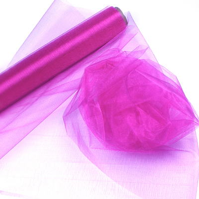 48CM x 5 M/10 M/15 M organza crystal tulle baby bad sneeuw garen voor bruiloft kerst verjaardag DIY party boog decoratie: rose red / 72cmX10m