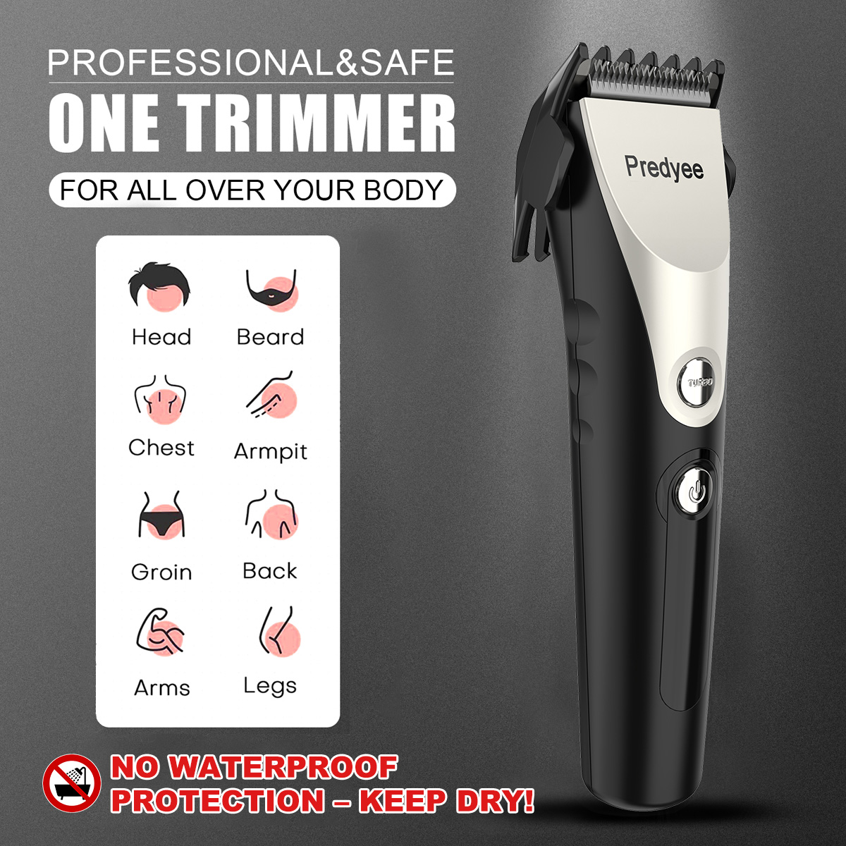 Manscape-cortadora de pelo, Mini recortadora básica inalámbrica recargable para hombres, Kit de aseo para cabeza, cara, barba, axila, Groin