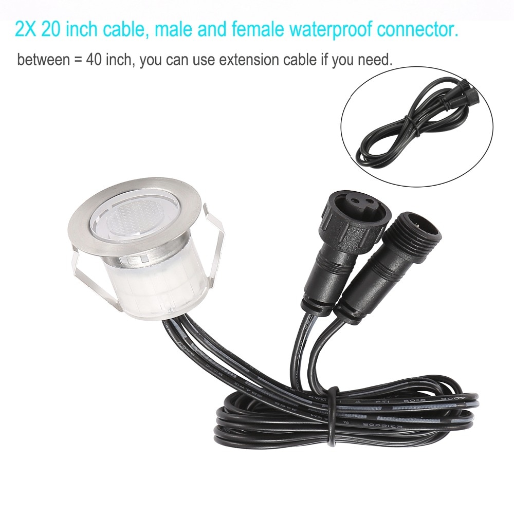 6Pcs/lot 30mm 12V Outdoor Terrace LED Deck Stair Step Rail Lights Waterproof Yard Garden Pathway Patio Landscape Lamp