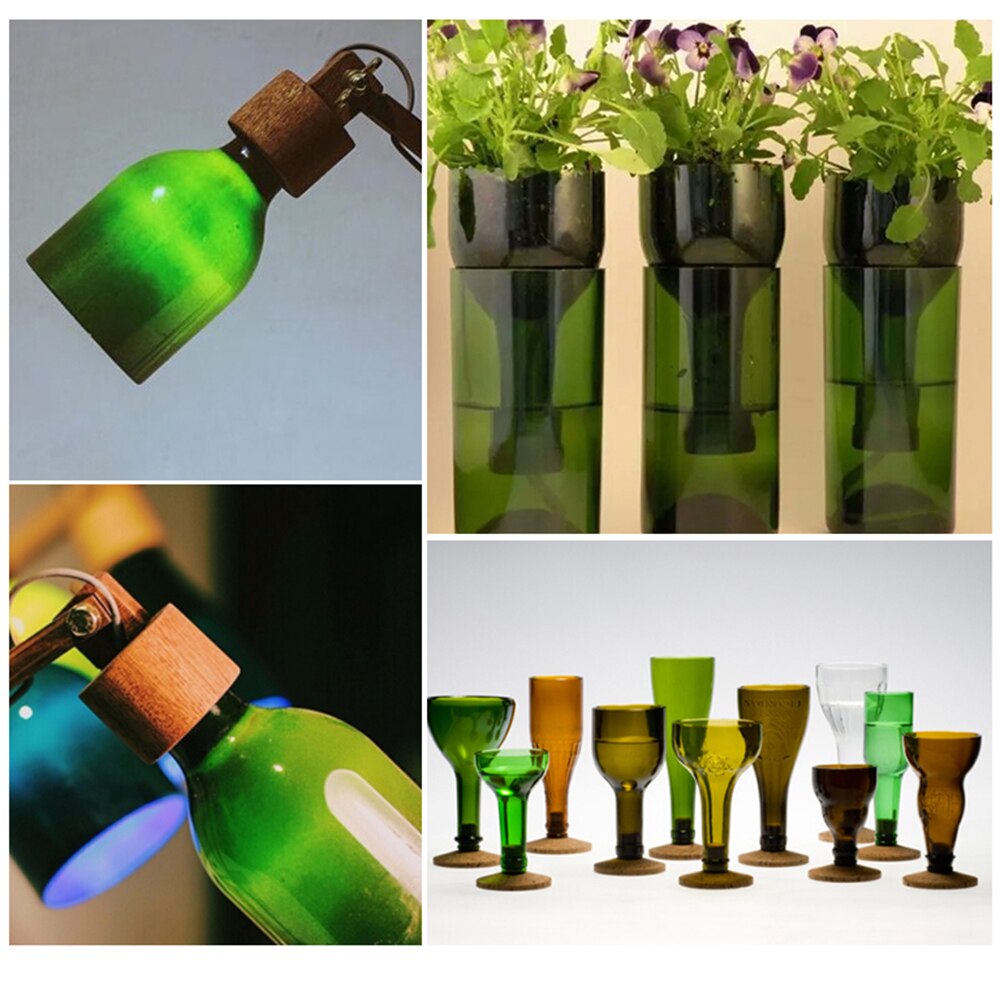 Glass Bottle Cutter Acrylic DIY Bottle Cutting Tool with Sandpaper for Wine Beer Bottles Mason Jars