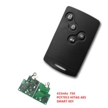 4 Buttons Smart Key 433MHz PCF7953 Chip Passive Keyless Go / Entry System For Renault Clio 4 Key After