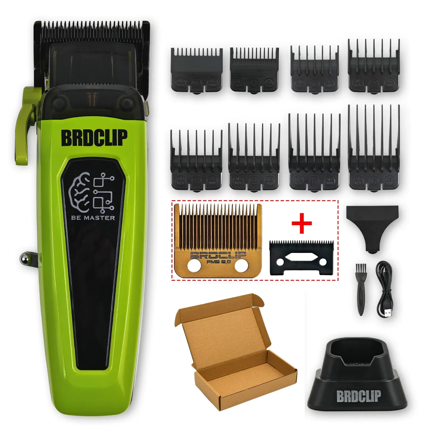 BRDCLIP BRD106 cortadora de pelo eléctrica inalámbrica con cabezal de aceite , cortadora de peluquería de 7500RPM, máquina de peluquero con cuchilla DLC para hombres: Morado