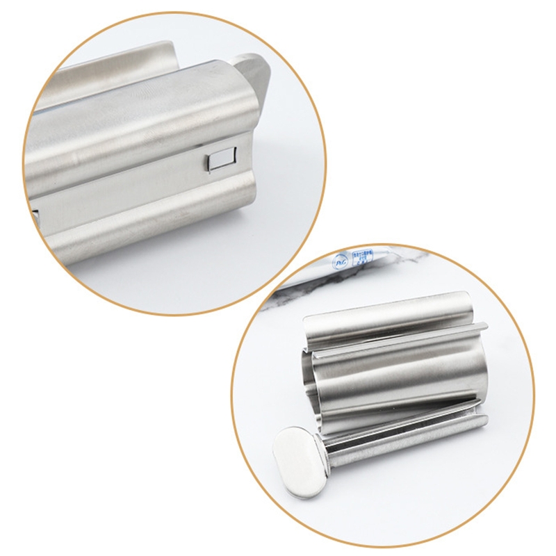 Stainless Steel Rolling Tube Toothpaste Squeezer Dispenser Facial Cleanser Squeezer Multi-Function Rotate Holder