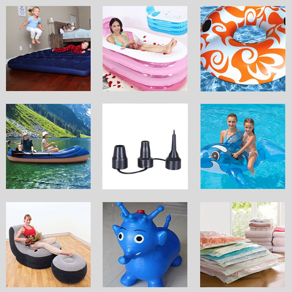 Plastic Nozzle Pump Nozzle Head Air Inflator Adaptor Replacement Nozzles 3 Sizes Inflator Dual Head Pumping