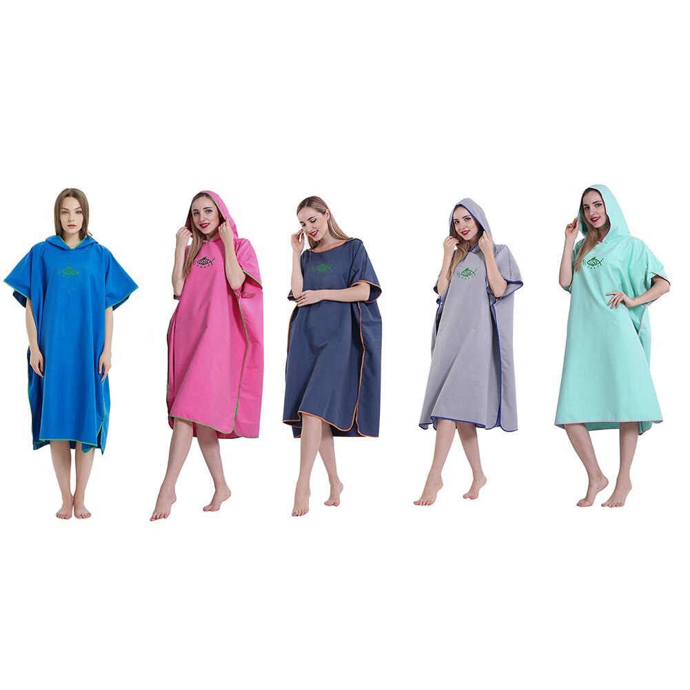 Surfing Vacation Adults With Hood Poncho Robe Robe Sunscreen Water Absorb Quick Drying Swimming Wetsuit Changing Outdoor
