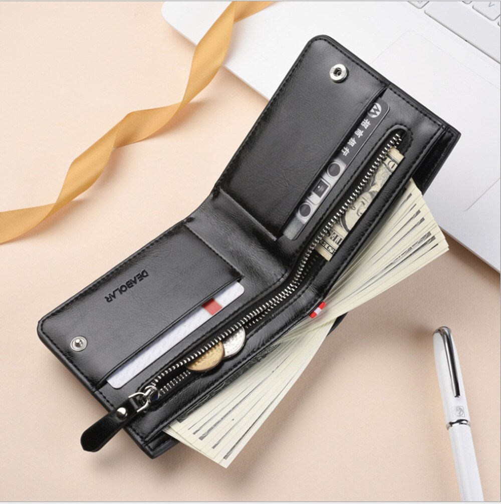 men's wallet short vertical men's Zipper Wallet multi function zero wallet Card bag Coin Purse Wallets With