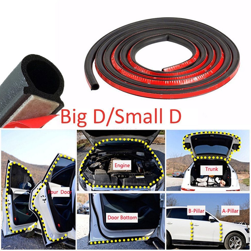 2-Pack B Pillar Car Door Edge Weatherstrip Soundproof Rubber Seal Strip For Toyota – Clip-On, Universal