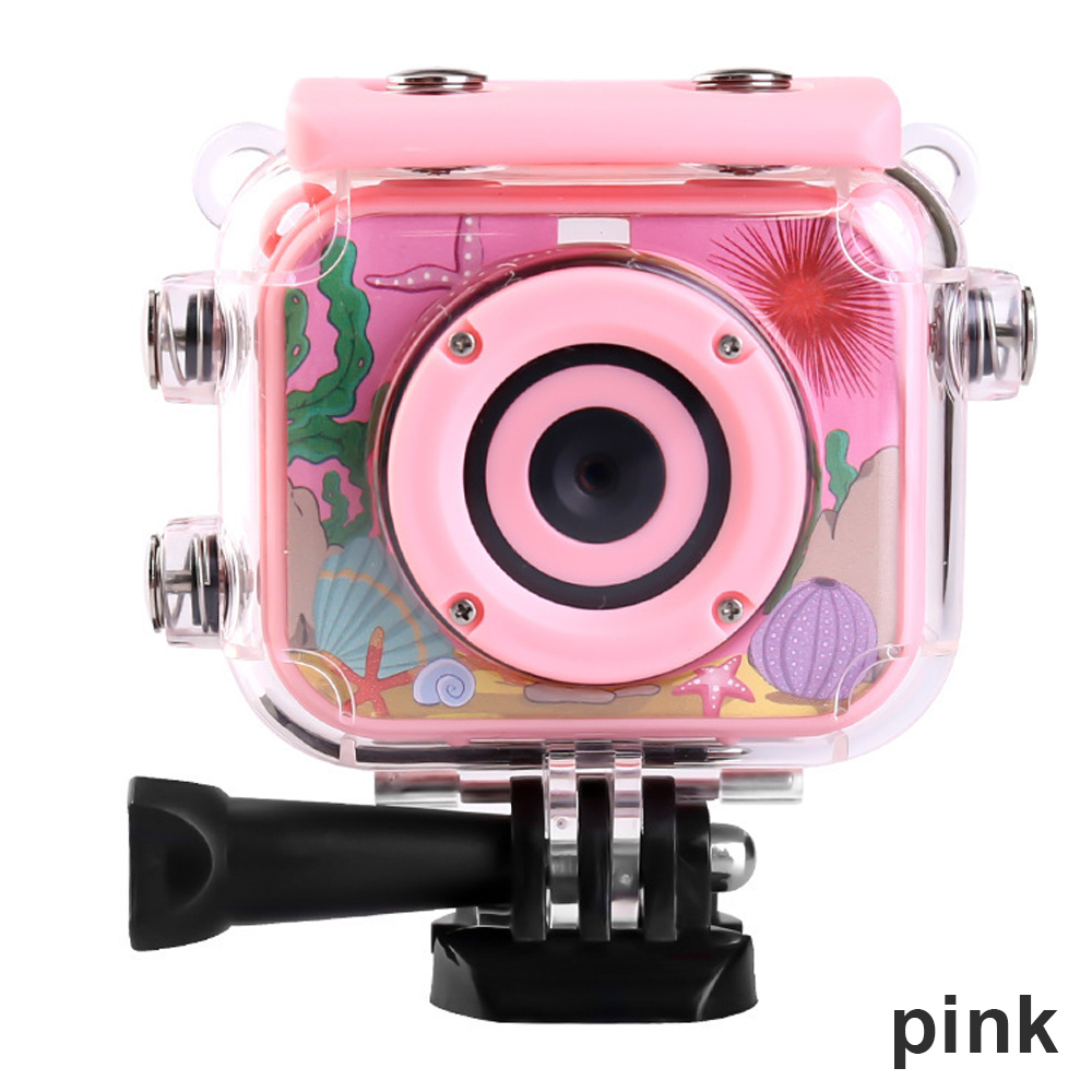 Capsaver fotocamera per bambini 1080P telecamera sportiva supporto impermeabile TF Card 1600M pixel con schermo da 2 pollici per foto Video portatile: Colore rosa
