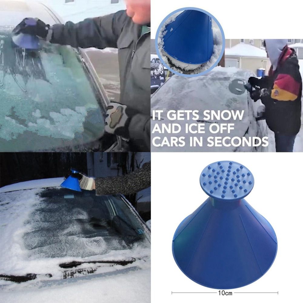3Pcs Auto Car Magic Window Windshield Car Ice Scraper Shaped Funnel Snow Remover Deicer Cone Deicing Tool Window Cleaning
