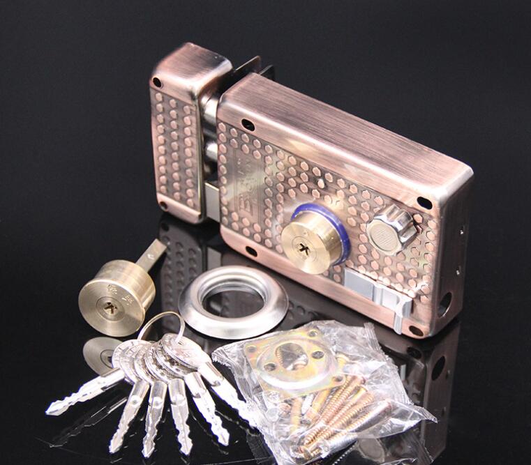 Door Lock Strong Deadbolt Home Security Universal Exterior Anti-theft Accessory Stainless Steel Multiple Insurance Smooth