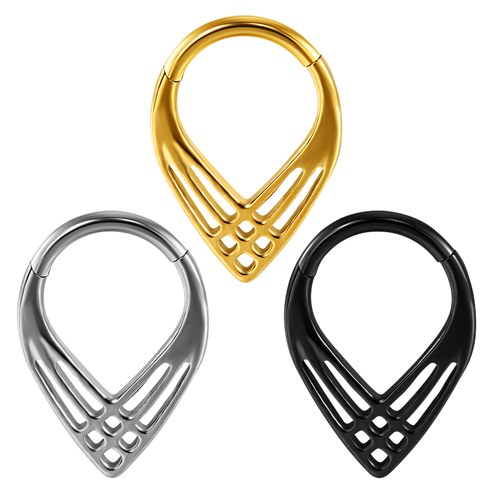 1/3 stk. sæt måne vanddråbe slange septum piercing clicker blomst næseringe 16g segment brusk daith hoop øreringe smykker