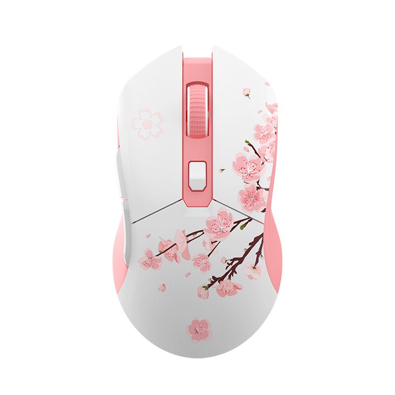 DAREU Podwójna mysz dla graczy RGB 2.4G Bezprzewodowa przewodowa mysz do gier Wbudowana bateria ładująca 930 mAh z zestawem makro do laptopa PC: Różowy