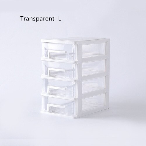 Vrouwen Multilayer Lade Make Storage Box Badkamer Cosmetica Sieraden Organizer Office Desktop Briefpapier Pen Liniaal Accessoires: Transparent  L