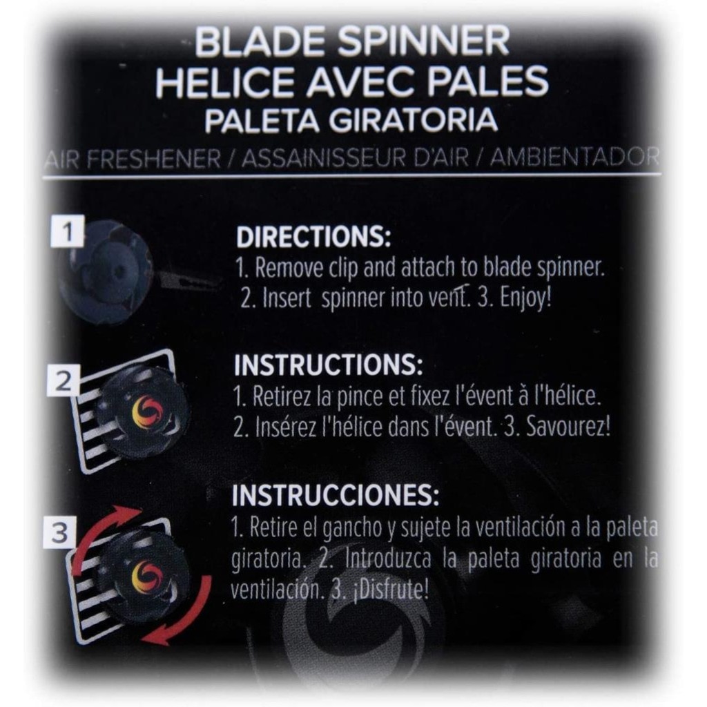 Driven Refresh Blade Spinner Vent Clip Car Air Freshener, Titanium Rain