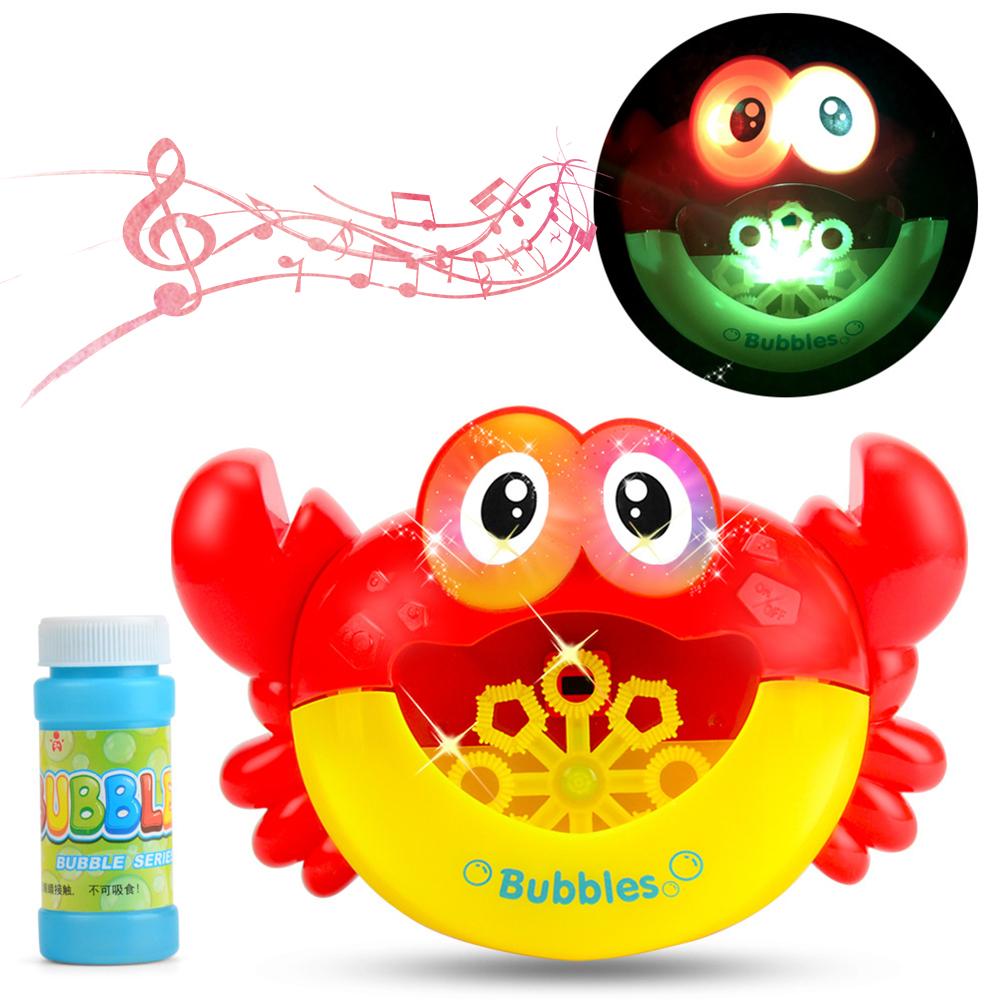 Bubble Crabs LED Light Music Baby Bath Toys Kids Pool Swimming Bathtub Soap Machine Automatic Bubble Funny Crab BathToy