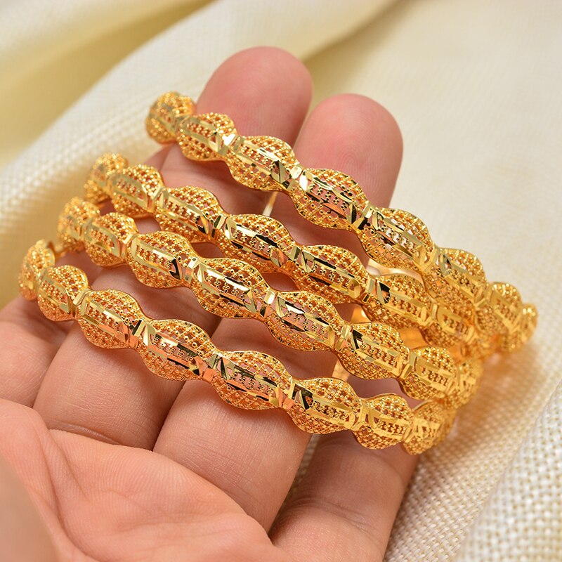 Dubai Arab Luxury Gold Color Jewelry Bangles for Women Ethiopian Bracelets Middle East African Party wedding