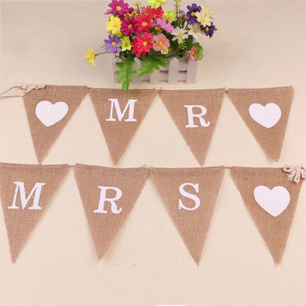 Abaodam Valentijnsdag Hart Banner Set 2 Pack Bruiloft Decoraties Foto Prop Hangende Wimpel