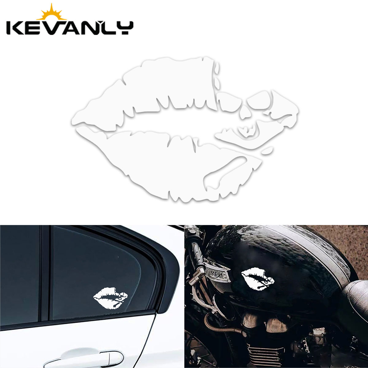 1/2x Autosticker Kiss Lips Waterdichte Motorfietsen Decors Bumper Achterruit Biker Helm Autosticker Vinyl Auto Sticker Accessoires