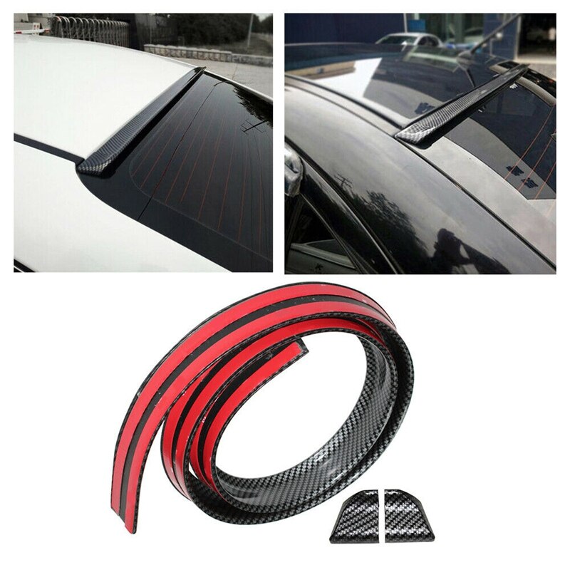 4.9Ft (150cm) Universal Black Carbon Fiber Trunk Spoiler Lip Kit: Default Title