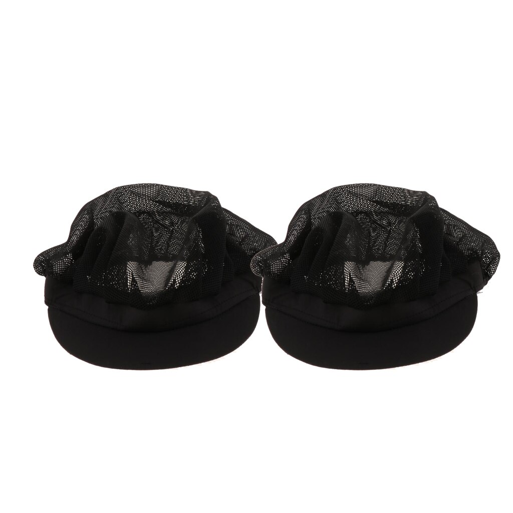 Casquette de Chef cuisinier en maille noire, chapeau élastique ajustable pour hommes et femmes
