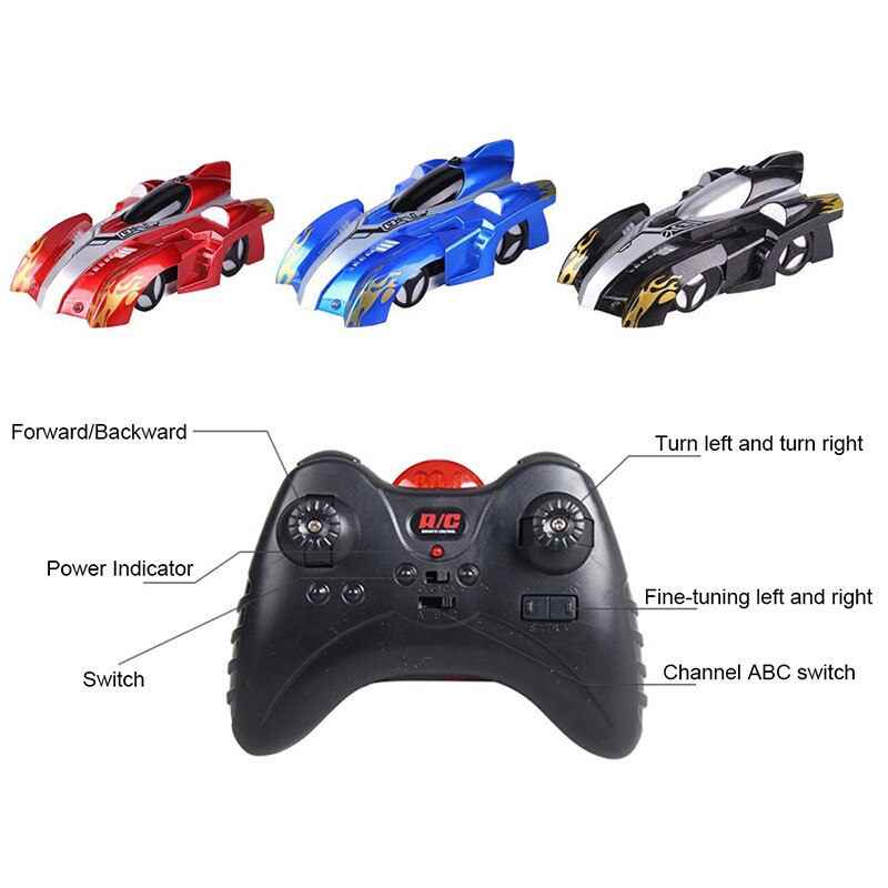 Remote Control Climbing Rc Car With Led Lights 360 Degree Rotating Stunt Toys Antigravity Machine Wall Car