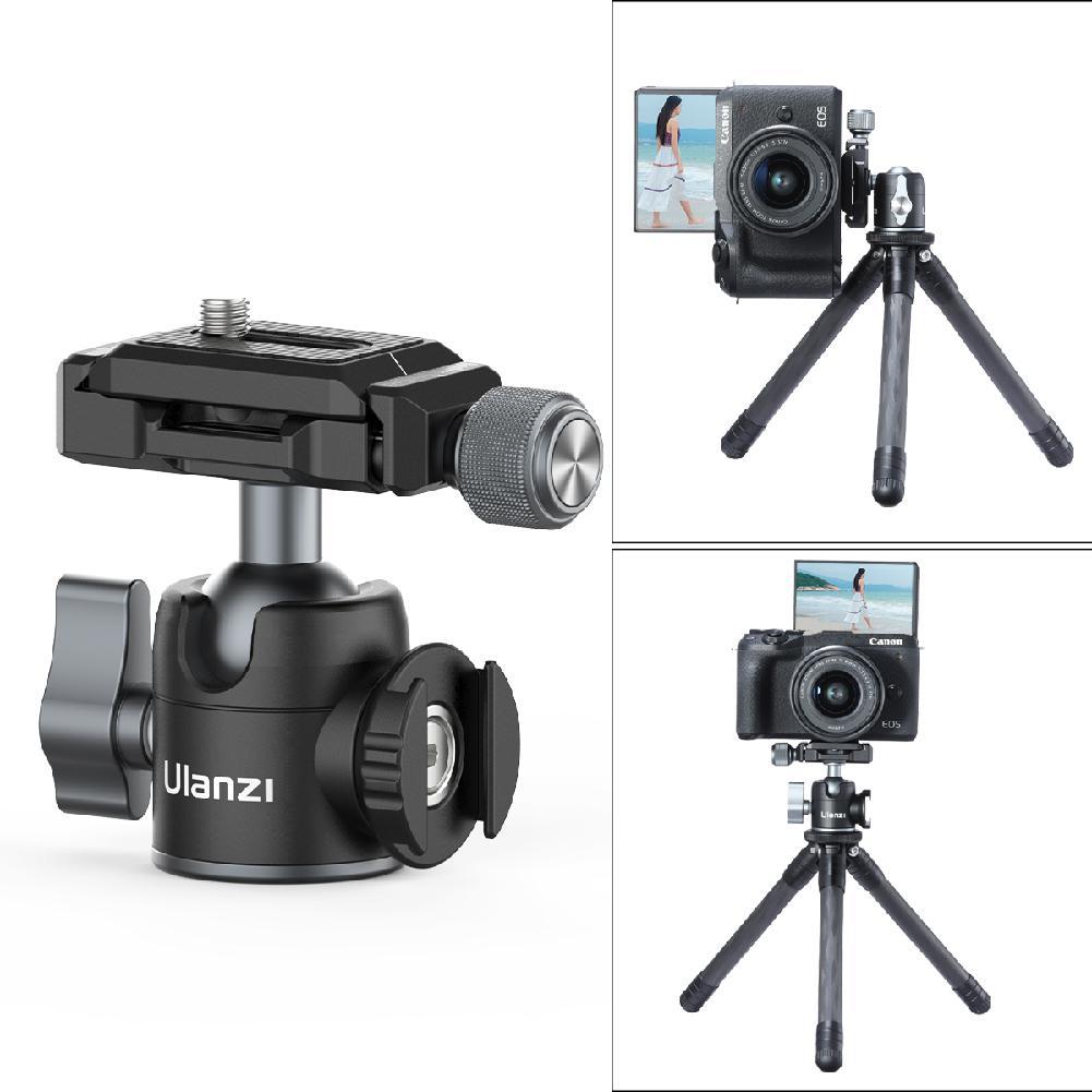 Per Ulanzi U-60L di Alluminio Testa A Sfera Multifunzione In Metallo Ballhead Treppiede Da Tavolo Stand Adattatore per Outdoor Vlog Parti Portatile