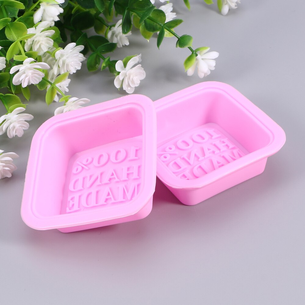 10 Pcs Zeep Loaf Siliconen Mallen Diy Tools Zeep Cake Maken Levert-Rechthoekige (Rabndom Kleur)