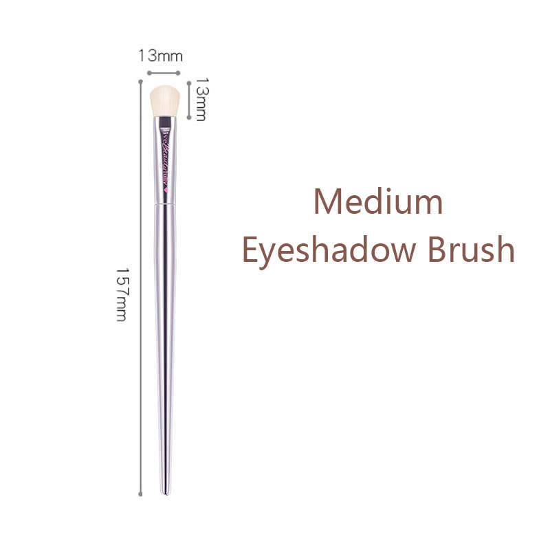 Argent pinceaux de maquillage entièrement fonctionnels de fond de teint poudre fard à joues surbrillance fard à paupières pinceaux de maquillage pour sourcils plats: violet