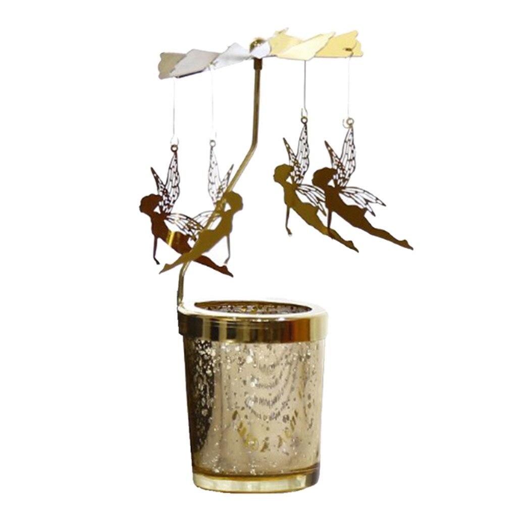 Metalen kandelaar kerststijl draaibare kaarsenhouder standaard theelichthouder hanger theelichthouder standaard: Elf